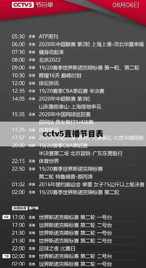 cctv 5直播节目